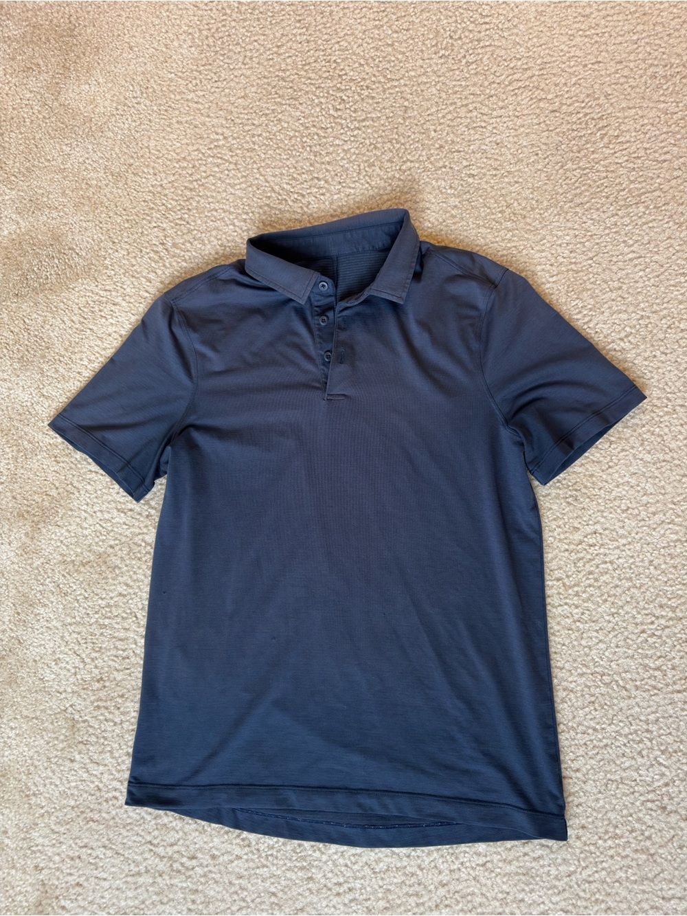 Lululemon Men's Navy Short-Sleeve Polo Shirt